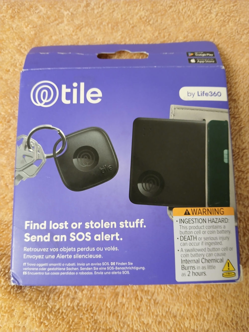 Tile Mate + Tile Slim Bluetooth Tracker, Black, Slim Clip, SOS Feature